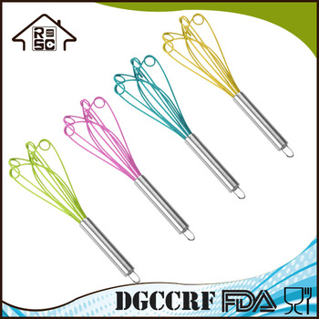 NBRSC Welcome OEM Food Grade Flower Head Silicone Egg Balloon Whisk with Stainless Steel Hand