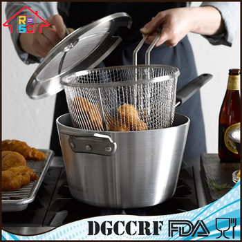 Top and Hot Sell Home Kitchen Nonstick Stainless Steel Deep Fryer Pot Set with Basket and Lid