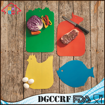 NBRSC Food Safe Plastic Animal Shape Flexible Colorful Chopping Cutting Board Pad Mats