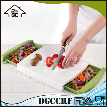 NBRSC Quick Delivery Time Multifunction Plastic Non Slip Cutting Board with Drawer
