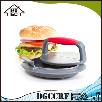 NBRSC Reliable Company 3-Piece Plastic Beef Burger Press Patty Maker with Removable Dimple