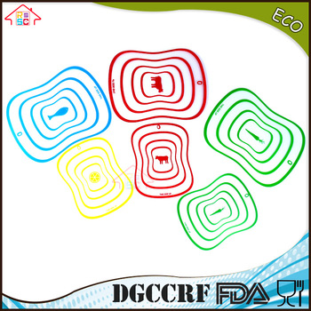 NBRSC set of 4pcs Cutting Boards Thin Clear Flexible Folding Plastic Kitchen Mats BBQ travel