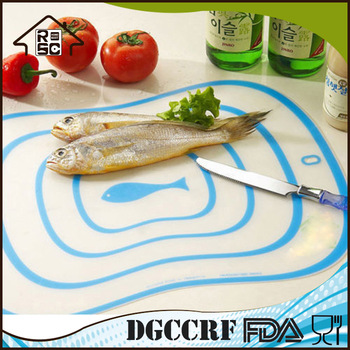 NBRSC set of 4pcs PE PP Cutting Boards Thin Clear Flexible Folding Plastic Kitchen Mats BBQ travel