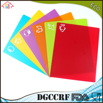 NBRSC set of 6pcs plastc PP PE Cutting Boards Thin Clear Flexible cutting sheets Folding Plastic Kitchen Mats BBQ travel