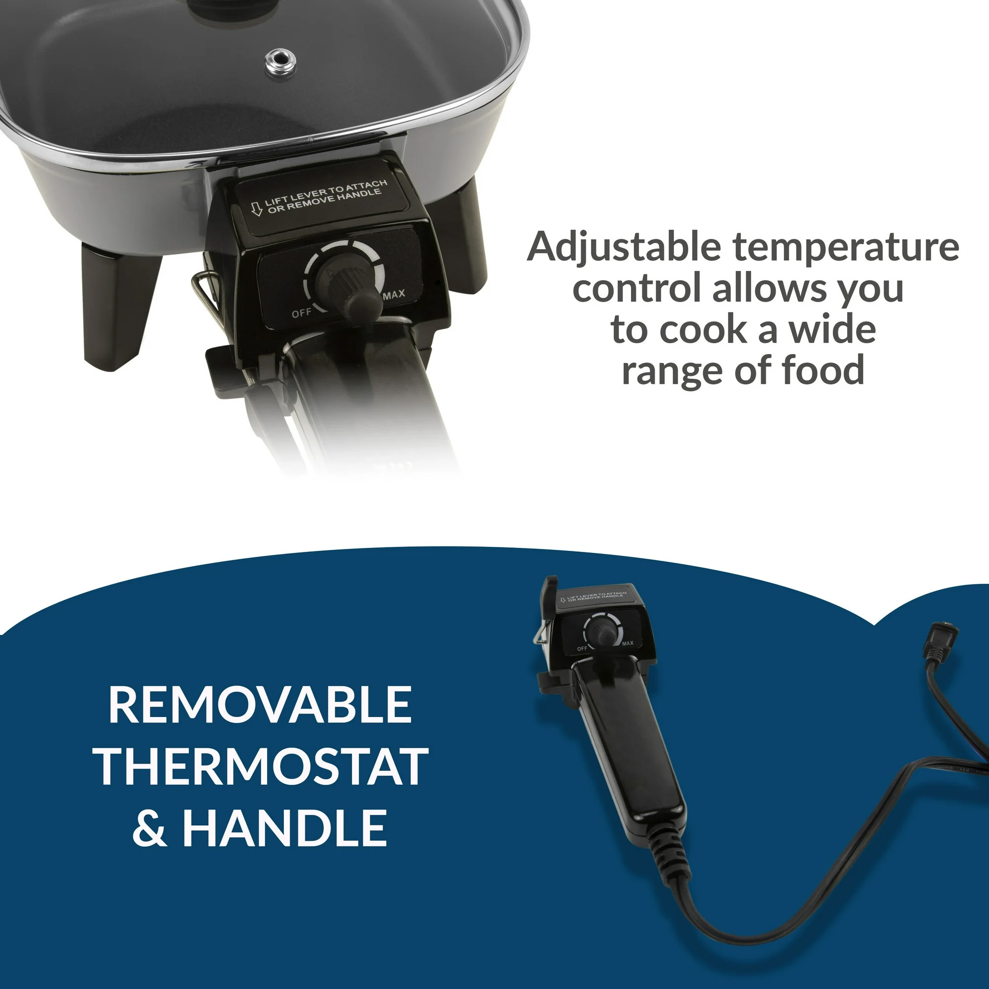 Electric Skillet with Tempered Glass Lid