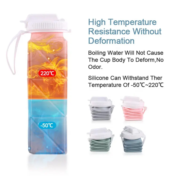 Collapsible Silicone Sports Water Bottle