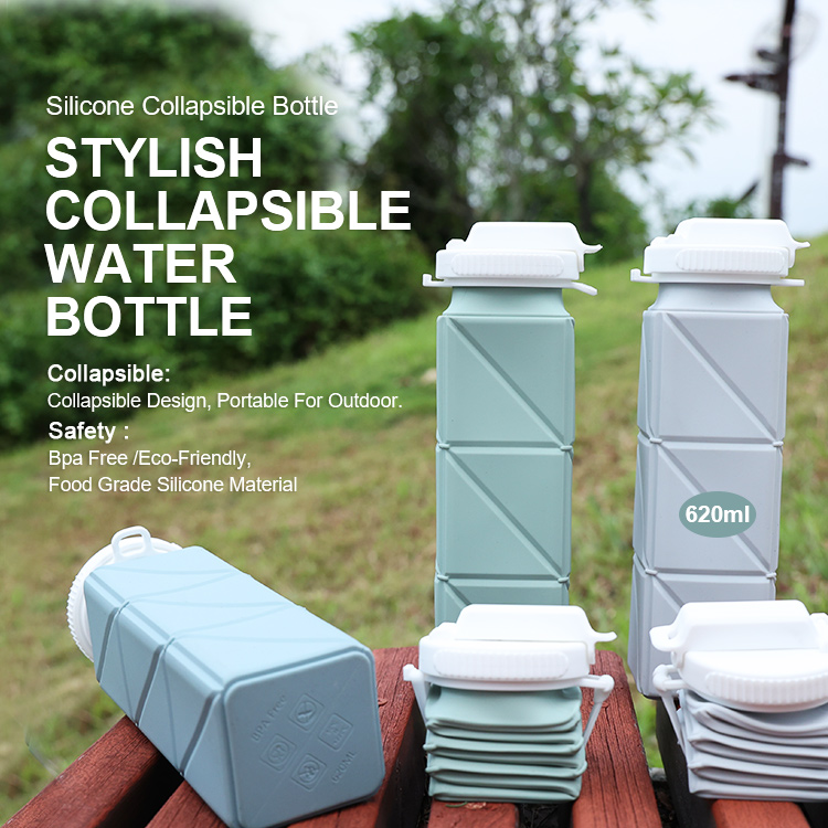 Collapsible Silicone Sports Water Bottle