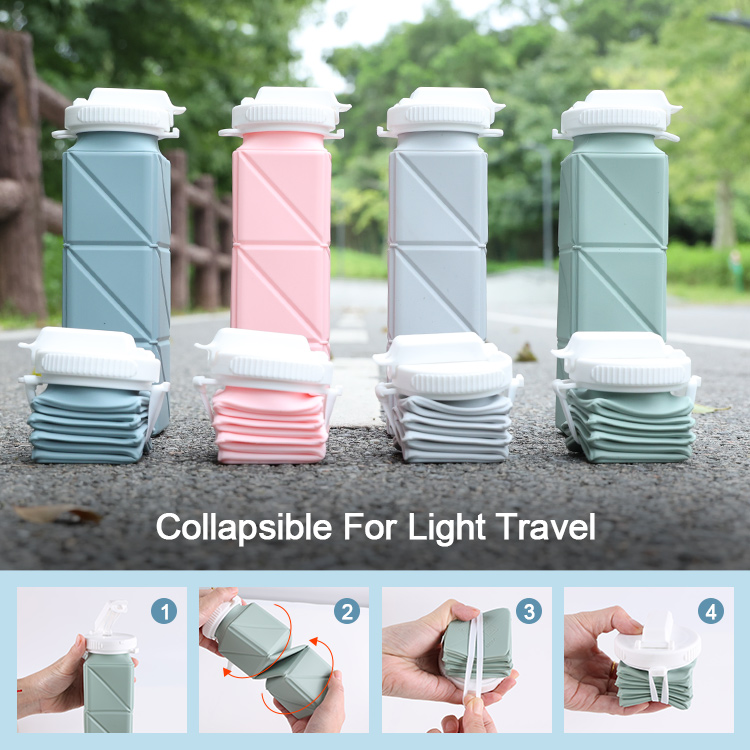 Collapsible Silicone Sports Water Bottle