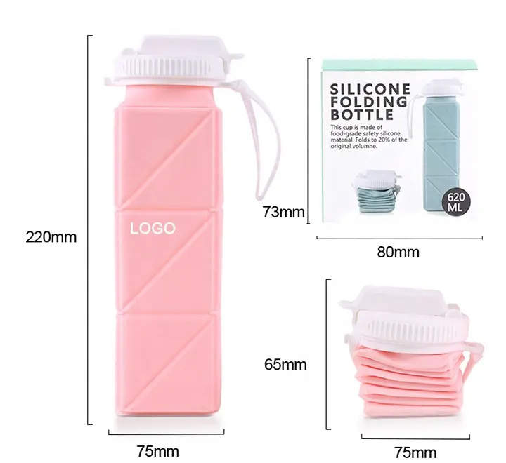 Collapsible Silicone Sports Water Bottle