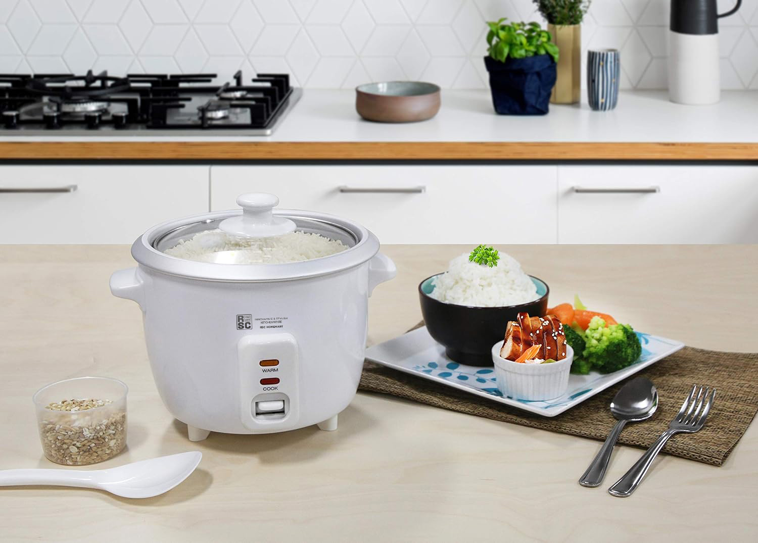 6 Cup mini Rice Cooker with Glass lid