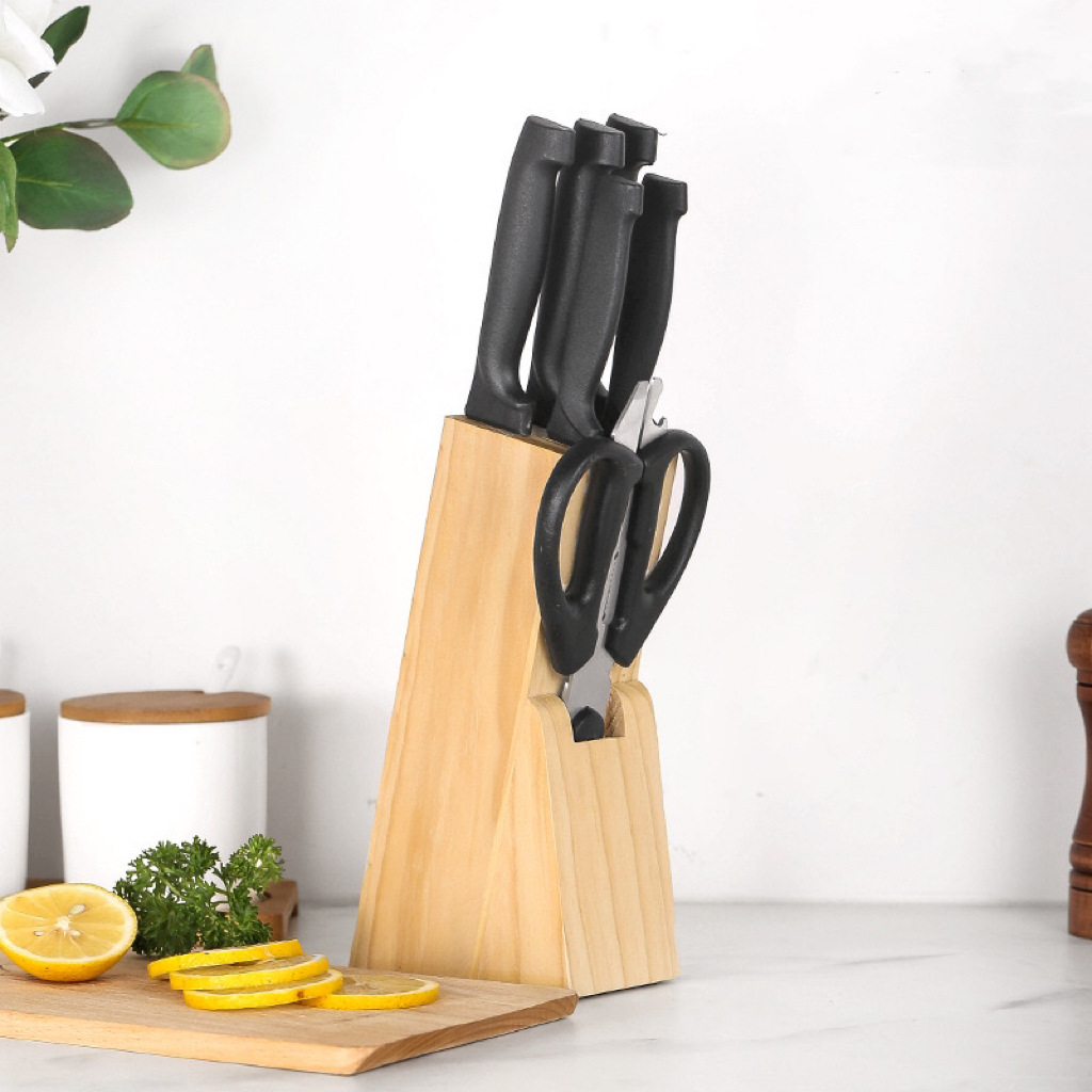 6pcs knife kit with wood storage holder