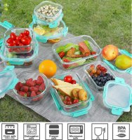 Portion control airtight Glass Meal Prep food lunch box Containers