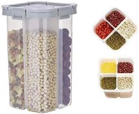 4 multi-compartment airtight plastic food storage container set