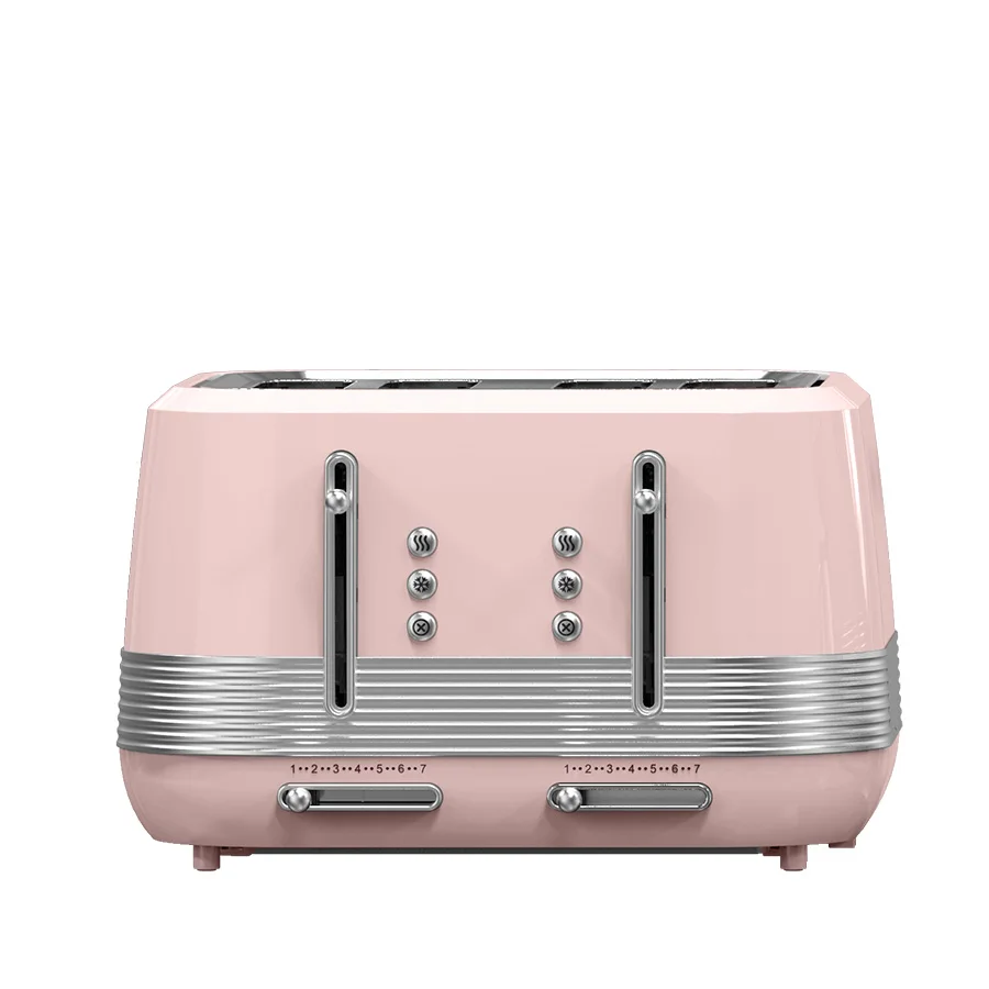 h031e8664114647b187b054badf44ea48m.webp Slice Stainless Steel Toaster, 1500W, Removable Crumb Tray - pink