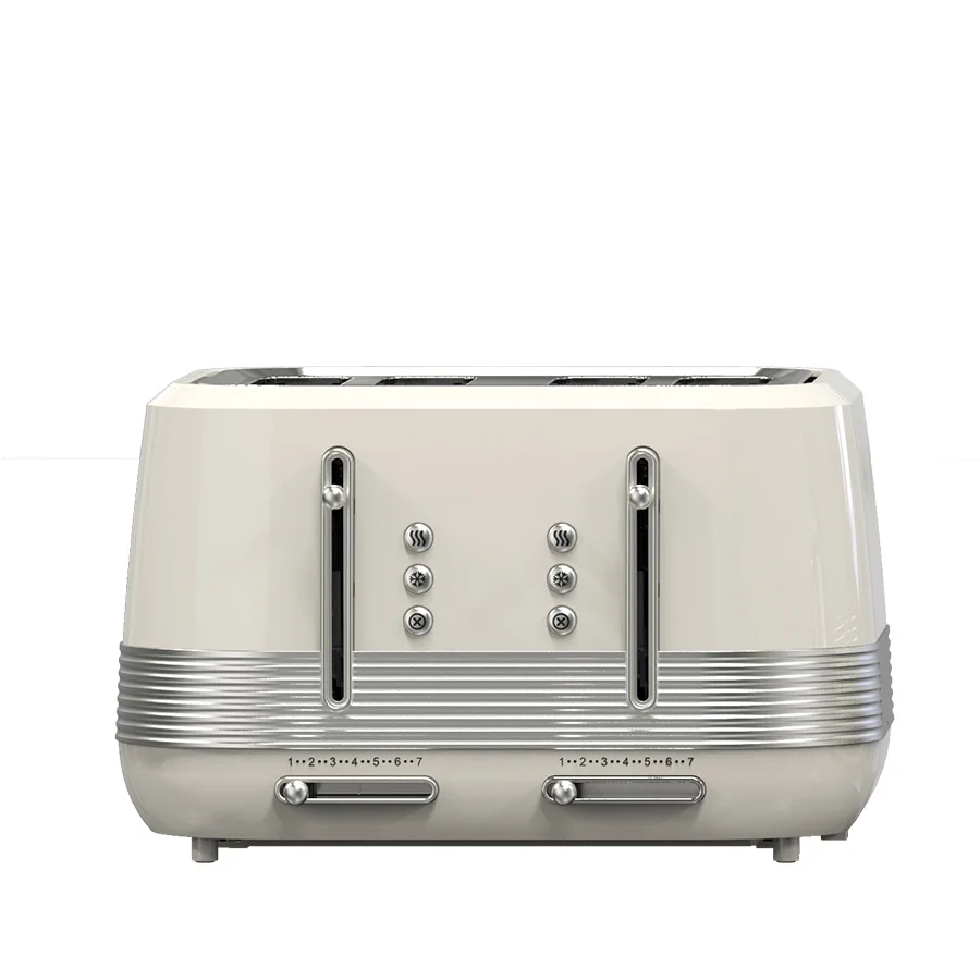 h578a7762ca62497e88e677899fcebb4bd.webp Slice Stainless Steel Toaster, 1500W, Removable Crumb Tray - cream