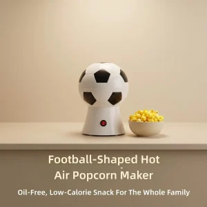 Fully Automatic Mini Electric Popcorn Maker, Football-Shaped - Multicolor