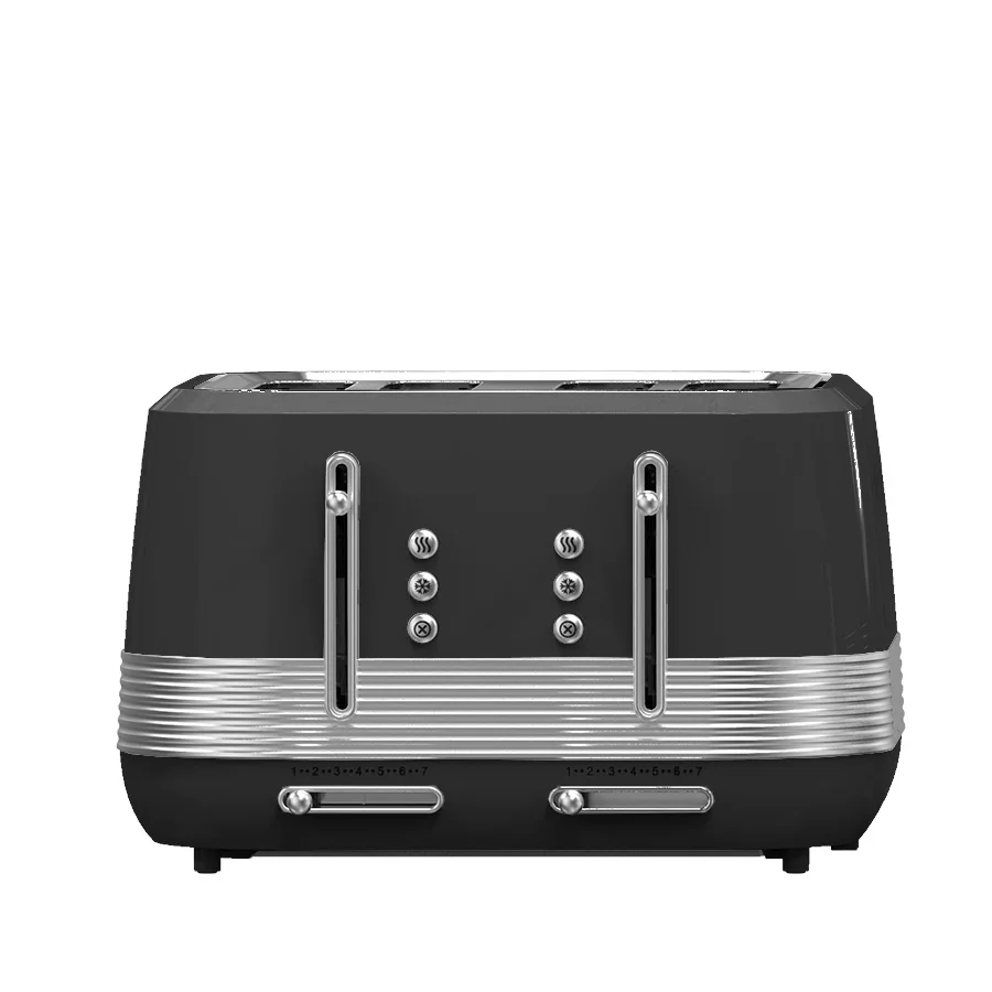 hbd6467f4a5fa4b7cbb3f20331aacf17ct.webp Slice Stainless Steel Toaster, 1500W, Removable Crumb Tray - Black