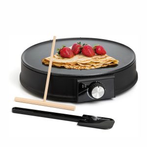 Professional Household Electric Frying Pan Crepe Pan Automatic Pancake Maker for Kitchen - Black / 220-240V