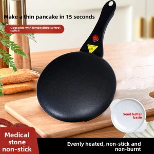 Crepe Maker Electric 600W Pancake Machine 20cm Safe Baking Pan Household Portable Kitchen