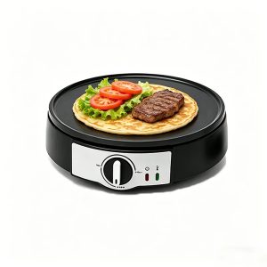 300mm Diameter Detachable Reversible Cooking Griddle and Pancake Plate 2 in 1 Baking With Non-Stick Coat Rotating Crepe Maker