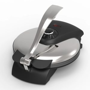 Two-Pilot Roti Maker Non-Stick Coating Temperature Adjustment Die-Cast Top Handle Heating Protection for Household Hotel Use - Black / 220-240V