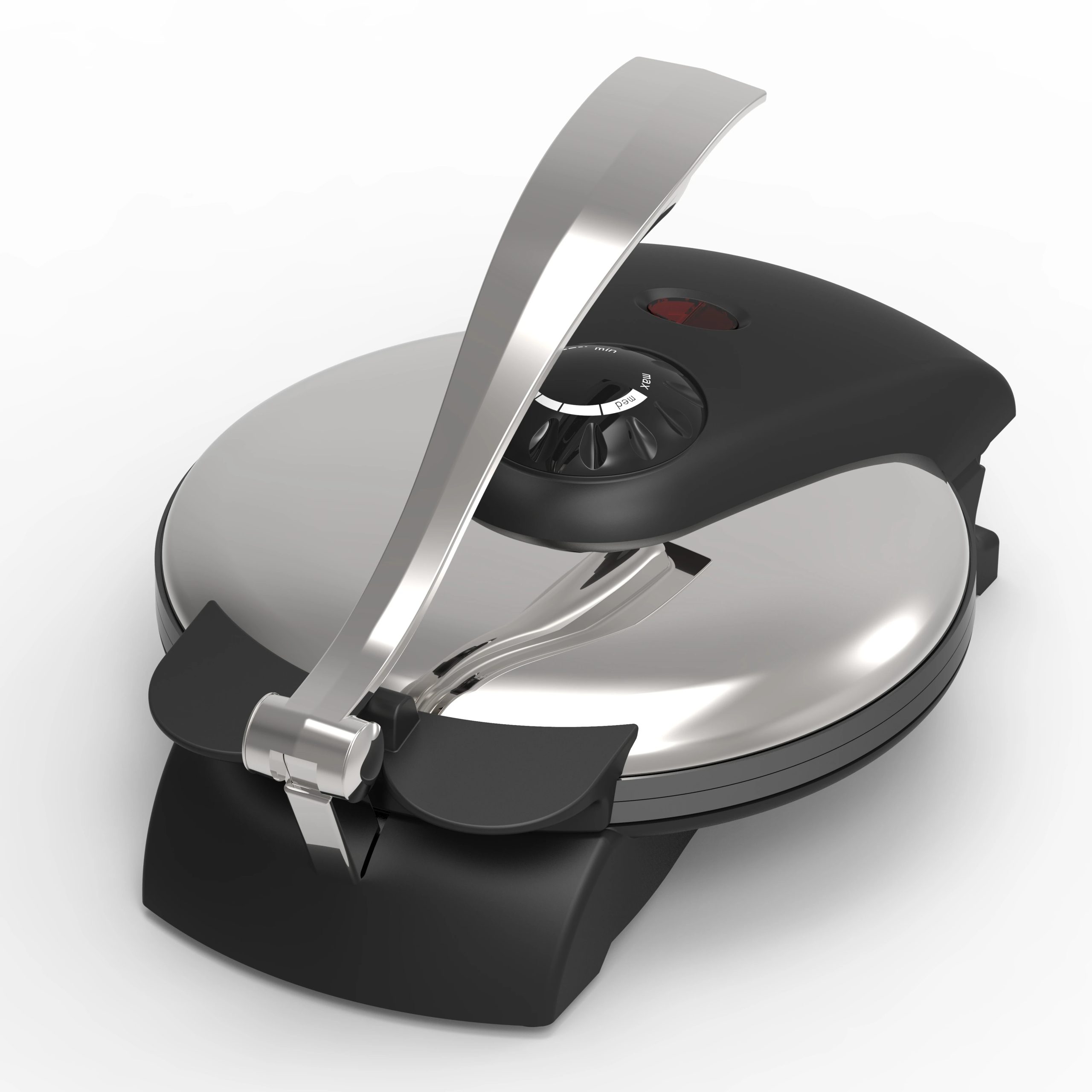 img alibaba1792566425.jpg Two-Pilot Roti Maker Non-Stick Coating Temperature Adjustment Die-Cast Top Handle Heating Protection for Household Hotel Use - Black / 220-240V