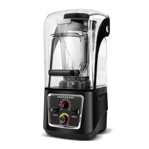 Commercial Household Fresh Fruit Juicer Mixer Ice Crushing LowNoise High Speed Shaved Ice Milk Shake Blender With Sound Cover