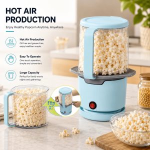 Kitchen Kids Home-made Portable Electric Popcorn Machine Movie Snack Household Healthy Hot Air Oil Free Corn Popcorn Maker
