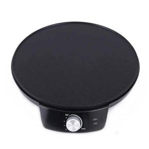 Nonstick 12 Inch Aluminum Hot Plate Electric Griddle Crepe Maker Cooktop with LED Indicator Lights Adjustable Temperature
