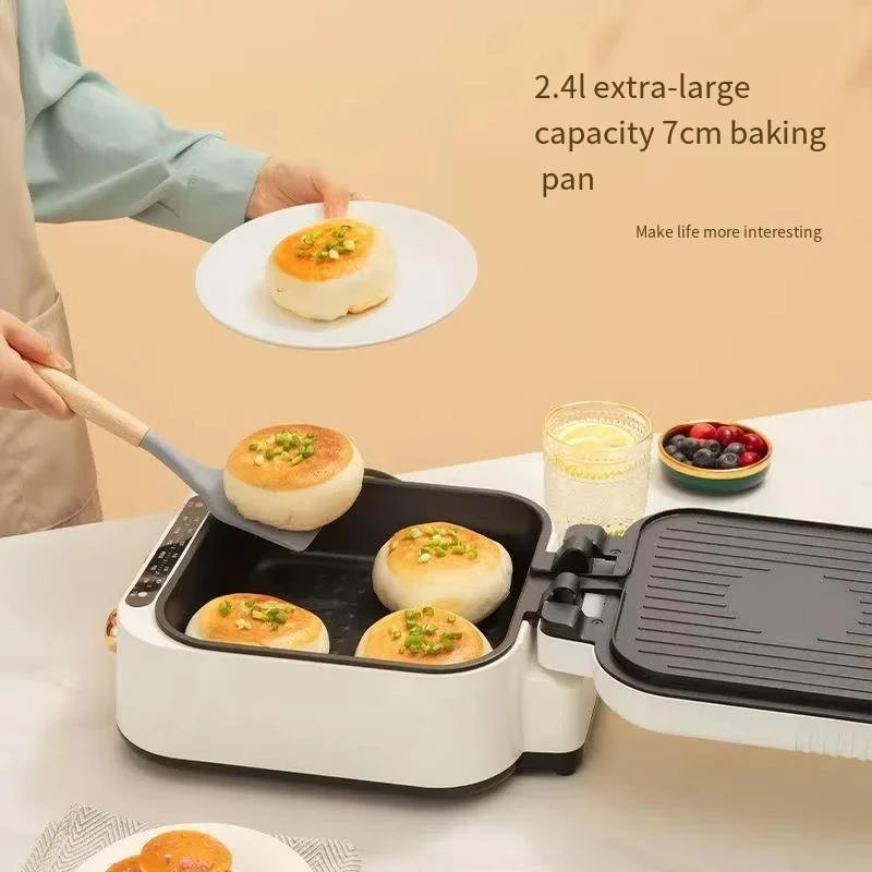 img alibaba 1792550646.jpeg Home Multi-function Steak Pancake Pizza Oven Double Sided Machine 3-in-1 Crepe Electromechanical Hot Pot