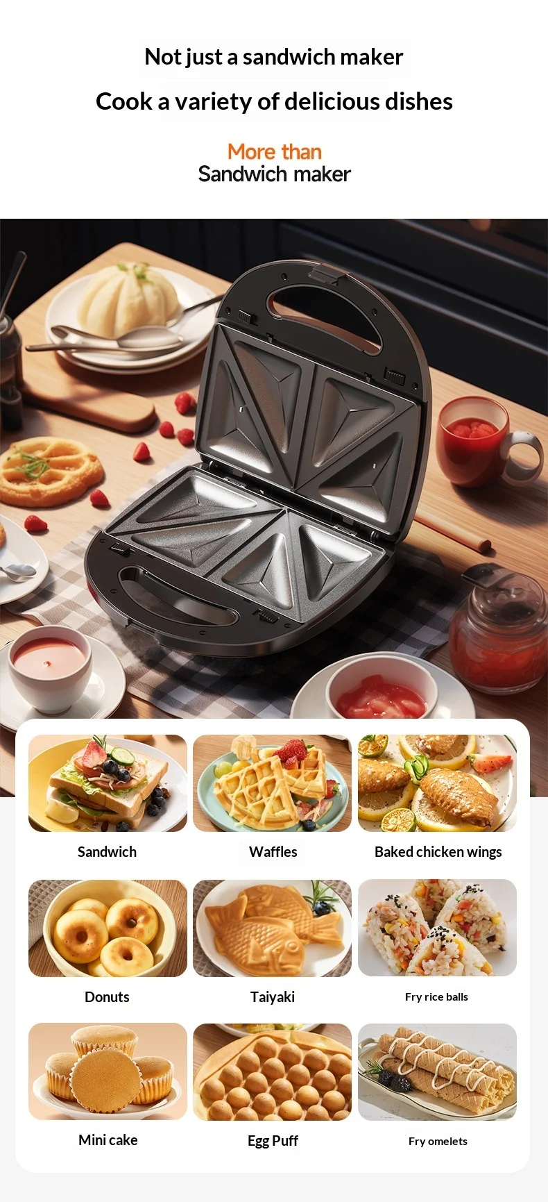 img alibaba 1792553107.jpeg Aluminum Non-Stick Adjustable Thermostat Healthy Detachable Plate Electric Mini Waffle Maker for Household Outdoor