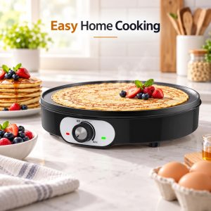 Electric Crepe Maker 30cm Non Stick Griddle Flat Plate Countertop Adjustable Temperature Indoor Grill Pancake Cooking Machine