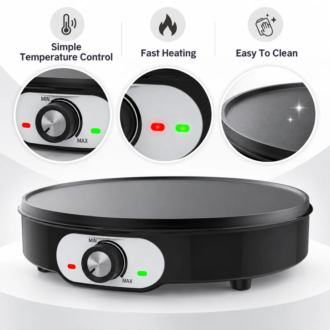 img alibaba 1792555345.jpeg Electric Crepe Maker 30cm Non Stick Griddle Flat Plate Countertop Adjustable Temperature Indoor Grill Pancake Cooking Machine