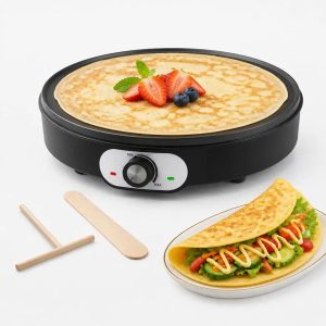Electric Crepe Maker 30cm Non Stick Griddle Flat Plate Countertop Adjustable Temperature Indoor Grill Pancake Cooking Machine