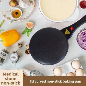 Crepe Maker Electric 600W Pancake Machine 20cm Safe Baking Pan Household Portable Kitchen