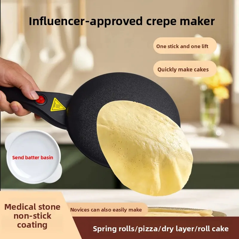 img alibaba 1792564157.jpeg Crepe Maker Electric 600W Pancake Machine 20cm Safe Baking Pan Household Portable Kitchen
