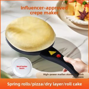 Crepe Maker Electric 600W Pancake Machine 20cm Safe Baking Pan Household Portable Kitchen
