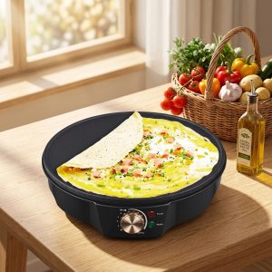 Electric Crepe Maker 1200W High-Power Griddle Cooker Heavy-Duty 312x331x74mm Dimensions