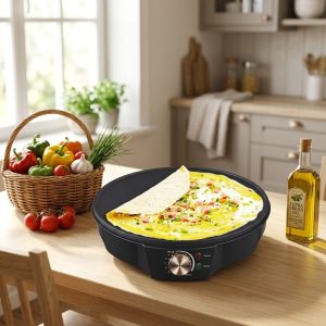 Electric Crepe Maker 1200W High-Power Griddle Cooker Heavy-Duty 312x331x74mm Dimensions