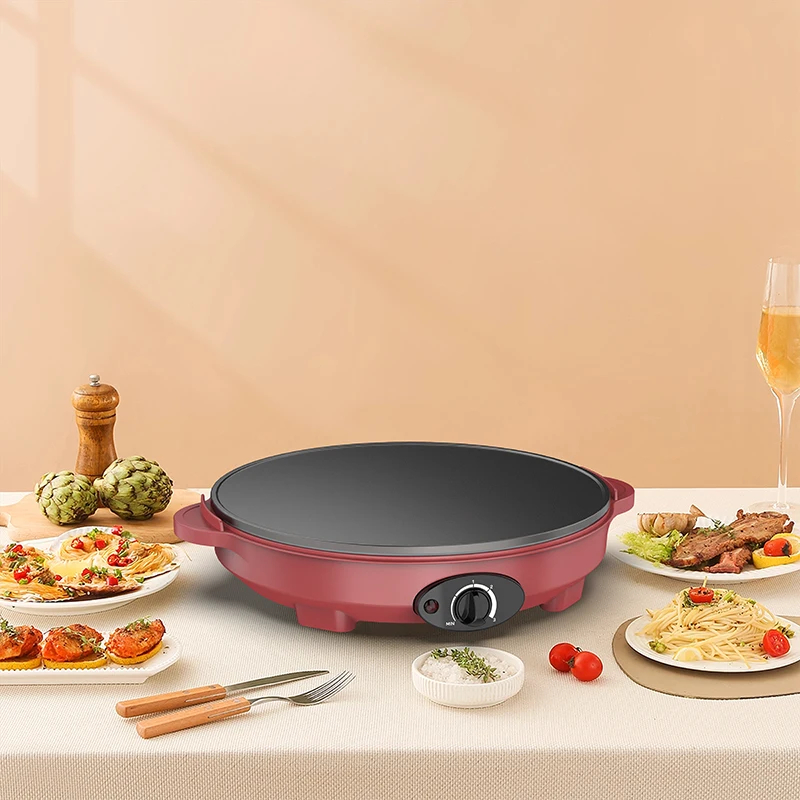 img alibaba 1792565056.jpeg Household Automatic Electric Crepe Pancake Maker with Non-stick Reversible Die-Casting Plate Temperature Control & LED Indicator
