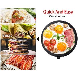 Electric 1350W Energy Saver Non-Stick Steel Plate Crepe Griddle Pancake Maker Temperature Control Household Easy Cleaning