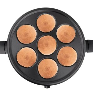 Electric 1350W Energy Saver Non-Stick Steel Plate Crepe Griddle Pancake Maker Temperature Control Household Easy Cleaning