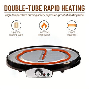 380mm Smokeless Non-Stick Electric Dual-Sided Pancake Maker Temperature Control 1600W Easy Operation Household Hotel Use
