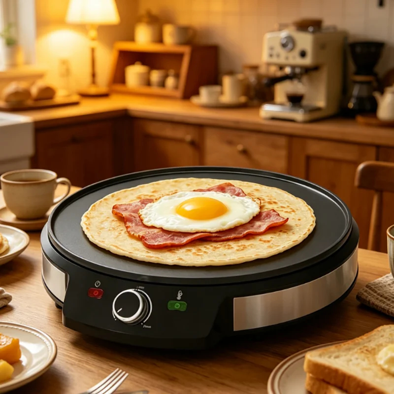img alibaba 1792565840.jpeg 1200W Adjustable Temperature Control Knob Portable Electric Non-Stick Crepe Maker 30cm Diameter Cooking Plate Household