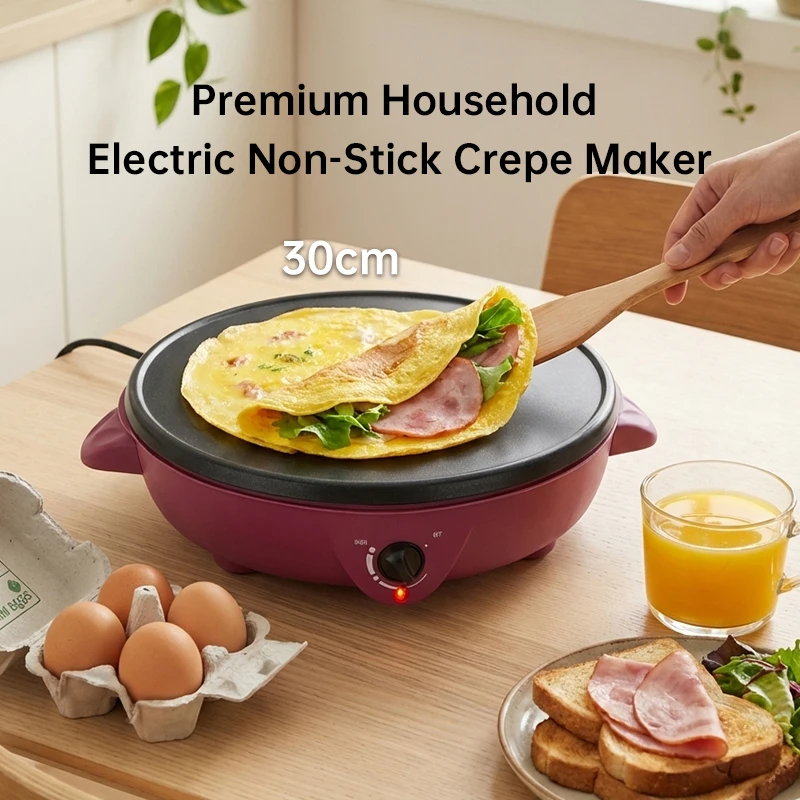 img alibaba 1792566034.jpeg 30cm Aluminum Plate 220v High Quality Electric Nonstick Crepe Maker with Quick Heating for Home & Hotel Use