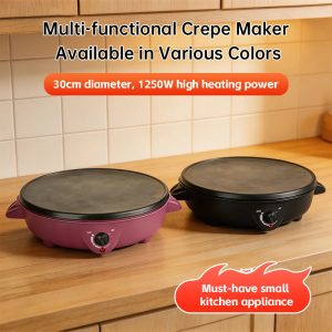 30cm Aluminum Plate 220v High Quality Electric Nonstick Crepe Maker with Quick Heating for Home & Hotel Use