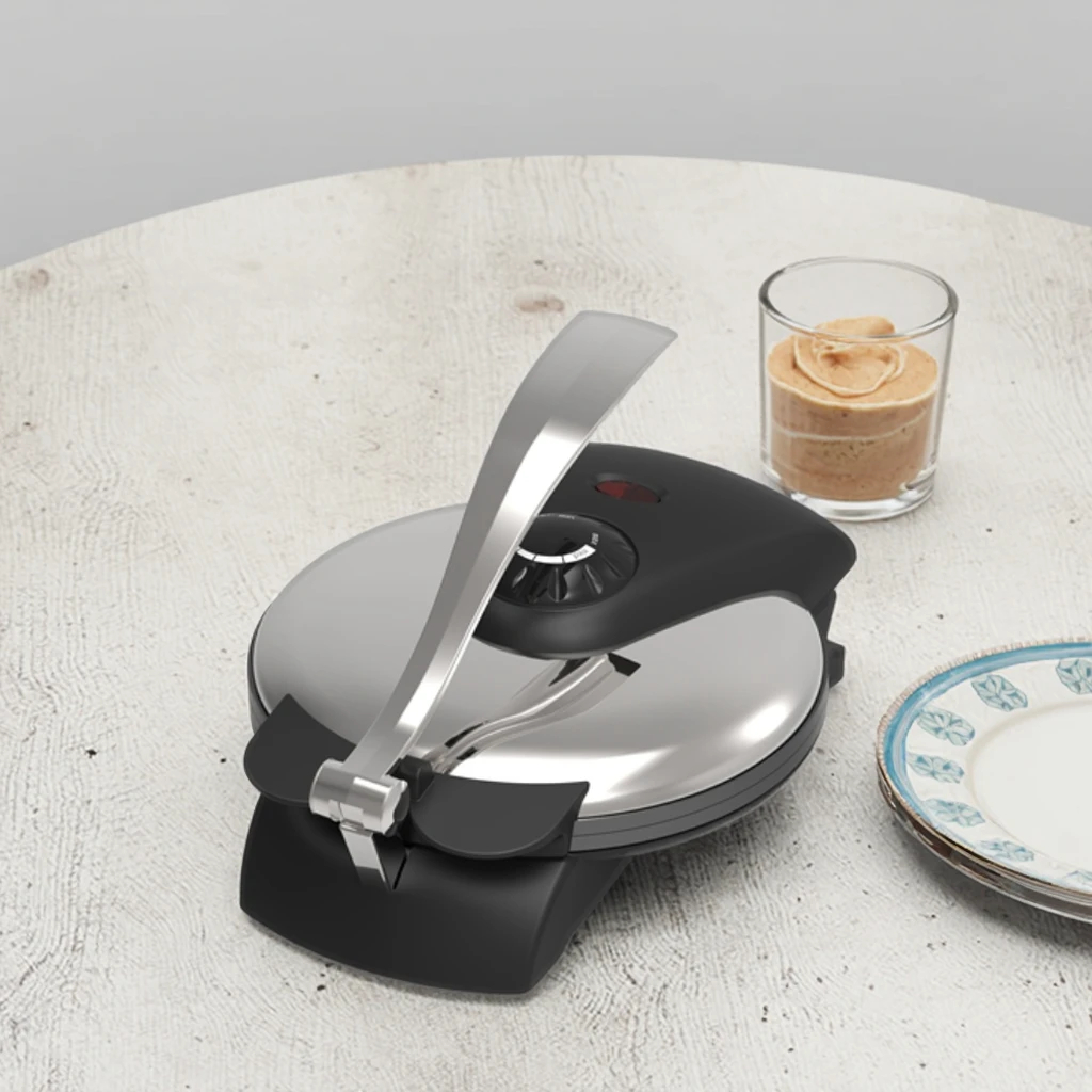img alibaba 1792566508.jpeg Two-Pilot Roti Maker Non-Stick Coating Temperature Adjustment Die-Cast Top Handle Heating Protection for Household Hotel Use