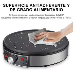 Electric Crepe Maker Machine with Non-stick Griddle Ideal for Pancakes Eggs Tortillas & Lefse with Batter Spreader Crepes Maker