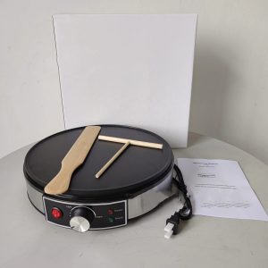 Electric Crepe Maker Machine with Non-stick Griddle Ideal for Pancakes Eggs Tortillas & Lefse with Batter Spreader Crepes Maker