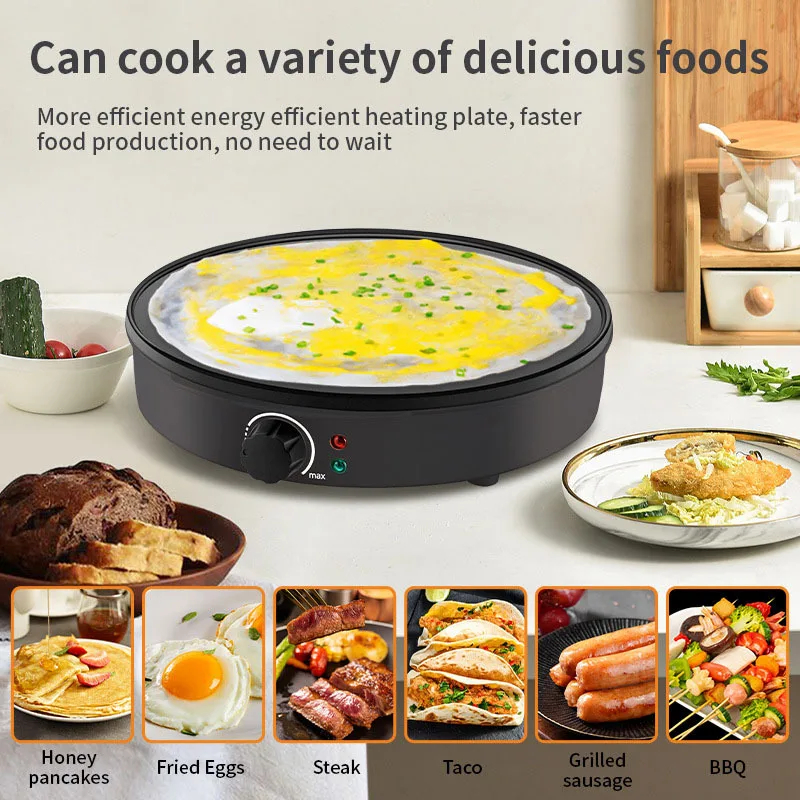 img alibaba 1792568172.jpeg 1000W Multi-functional Pancake Machine Portable Pancake Making Machine 30CM Electric Baking Tray Electric Griddle Pancake Maker